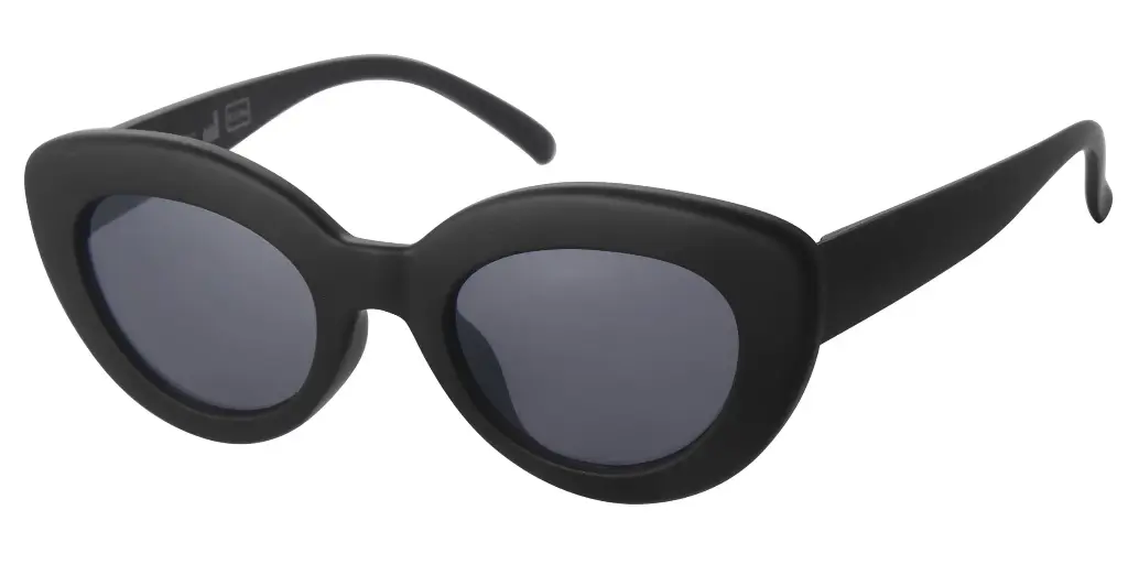 Solbrille mat sort med sorte glas