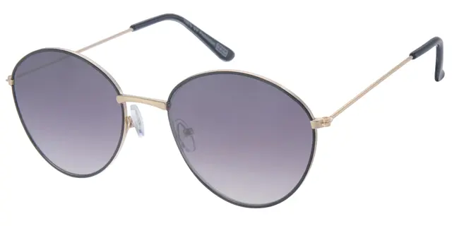 Solbrille guld metal model med sort graduerede glas