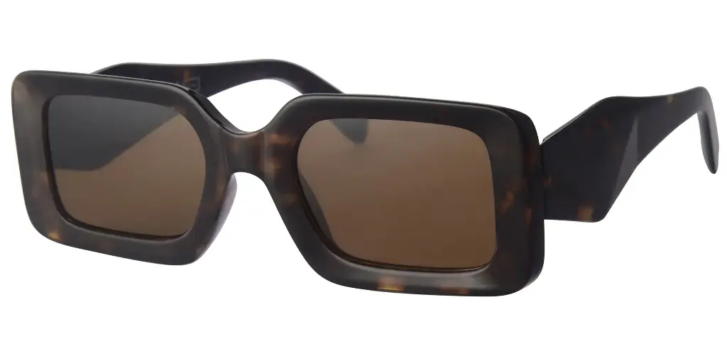 Solbrille mørk brun leopard model med brune glas