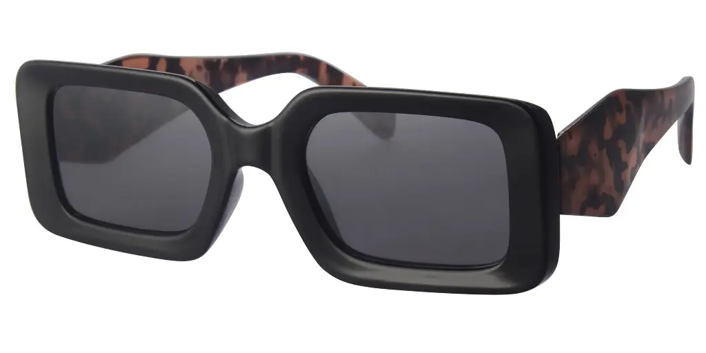 Solbrille mørk brun leopard model med brune glas