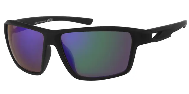 Sports Solbrille sort gummi model med is blå coatede  glas