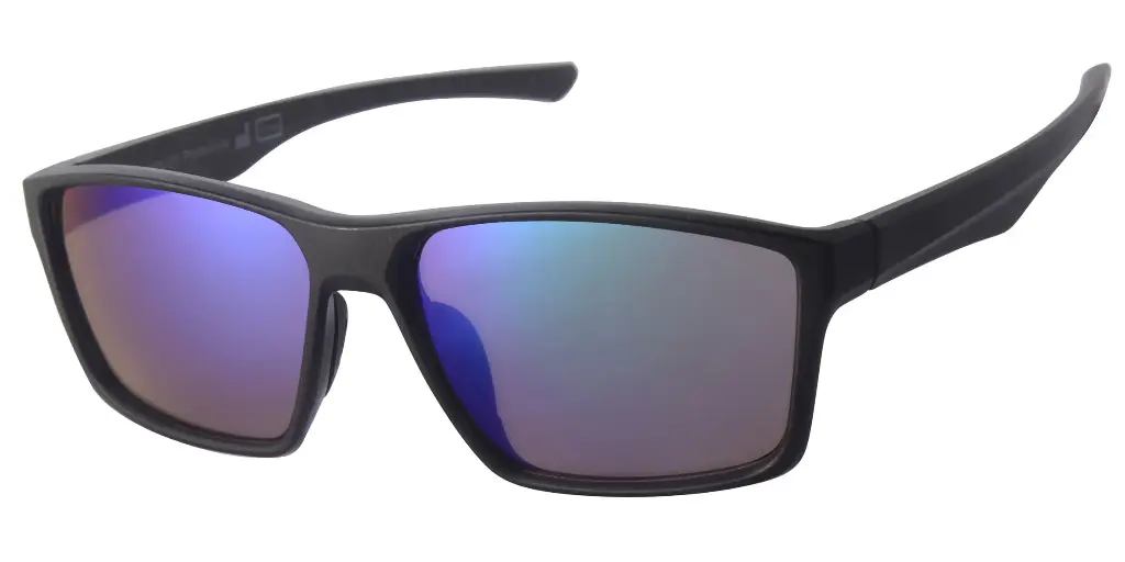 Sports Solbrille sort gummi model med is blå coatede glas 