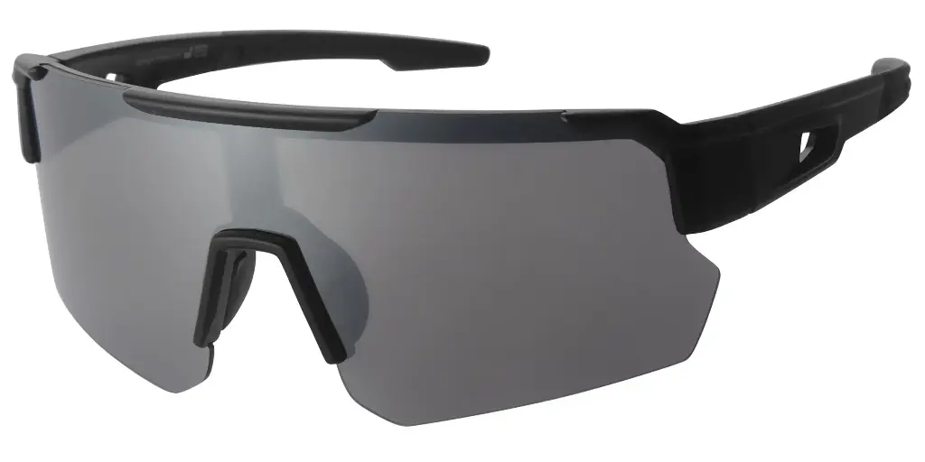 Sports Solbrille sort model med sølv coatede glas