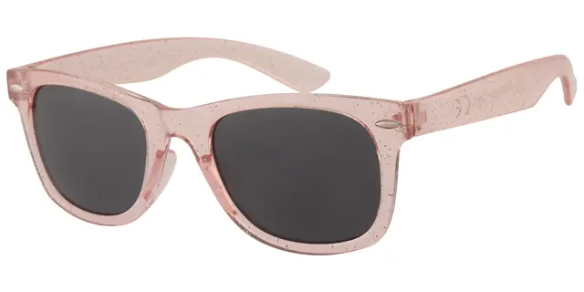 Sunglass with pink glitter transparent frame and silver decoration