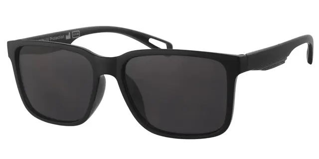 Solbrille sort med sorte glas