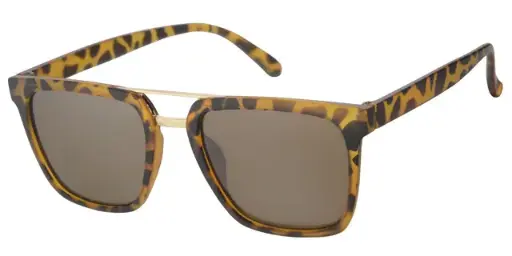 [404434-40404] [404434-40404] Solbrille herre mat gul leopard stel samt brune glas