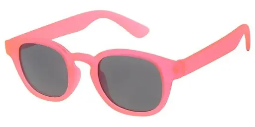 [505146-24025] [505146-24025] Børne Solbrille flourserende rød transperant med sorte glas