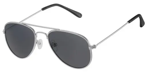 [505162-13002] [505162-13002] Børne Solbrille Pilot model sølv med sorte glas