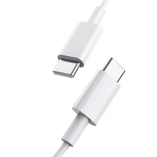 [805528] USB C til USB C kabel 2.0 m hvidt 3,0 amp max. 60 watt