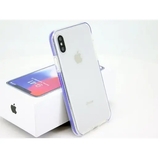 [812042] IPHONE SE 7-8 TRANSPARENT COVER MED KONGE BLÅ BUMPER INDENI