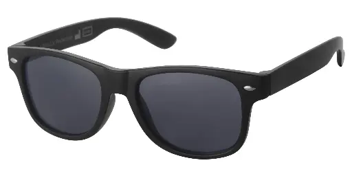 [505305-12010] Solbrille sort med sølv deko samt sorte glas