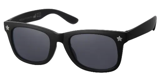 [505314-24047] Solbrille mat sort med stjerne dekoration samt sorte glas