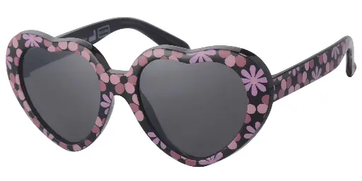 [505338-16027] Solbrille  sort med lilla blomster print og sorte glas