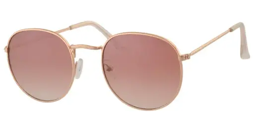 [404547-30200] Solbrille rosa guld farvet metal model lys pink graduerede glas