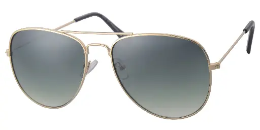 [404550-30211] Solbrille aviator guld metal model grønne