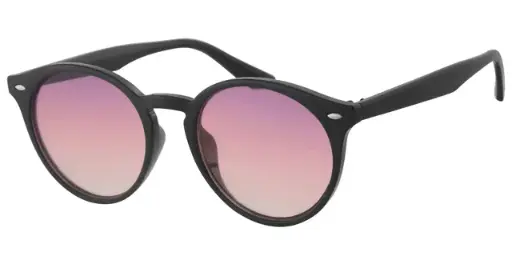 [404555-40479] Solbrille sort model med sølv dekoration samt lys lilla glas