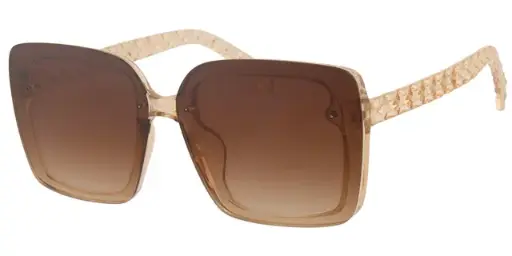 [404580-60858] Solbrille transparent brun model med dekorerede stænger samt brun graduerede glas
