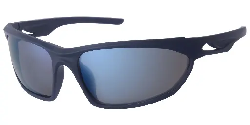[404603-70189] Sports Solbrille sort gummi model med is blå coatede glas