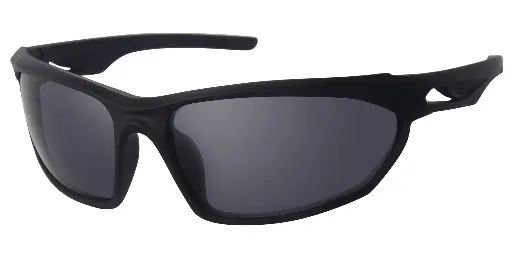 [404604-70189] Sports Solbrille sort gummi model med sølv coatede glas