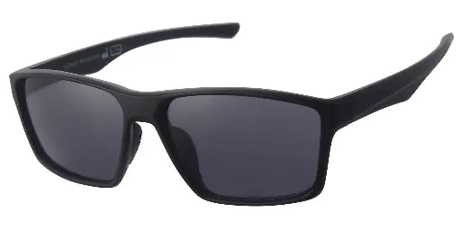 [404606-70190] Sports Solbrille sort gummi model med sorte glas