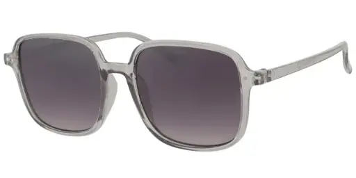 [404484-60859] Solbrille transparent grå med sølv dekoration samt sorte graduerede glas