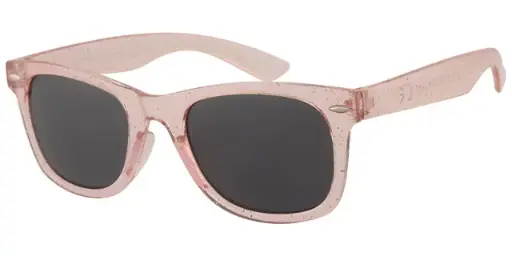 [505294-26034] Solbrille pink med glimmer og sølv dekoration samt sorte Glas